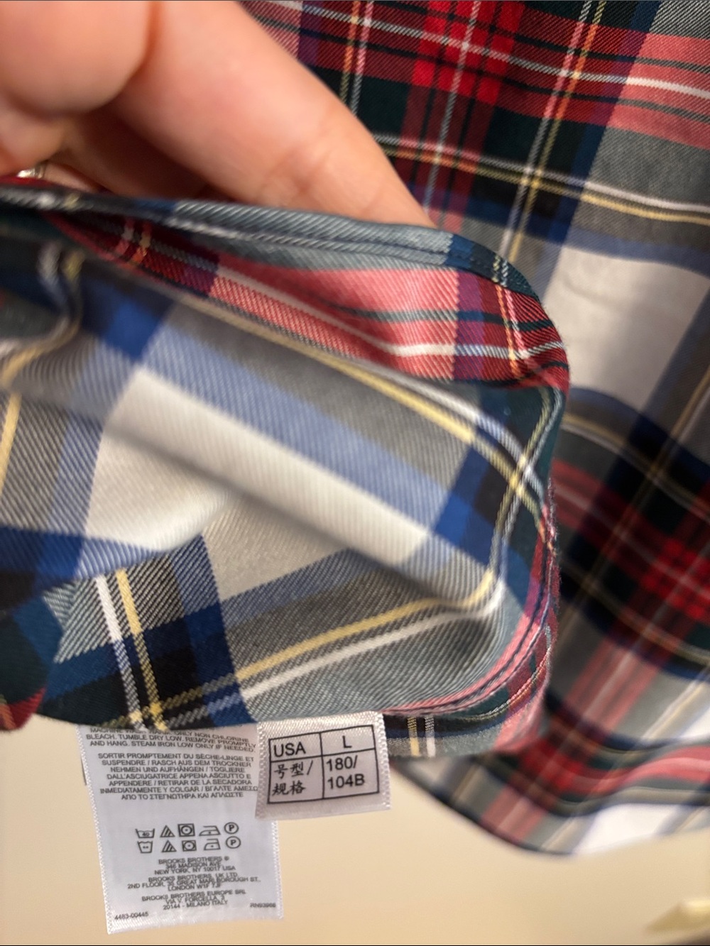 Brooks Brothers Multicolor Plaid Patchwork Button-Down Shirt - Picture 10 of 11